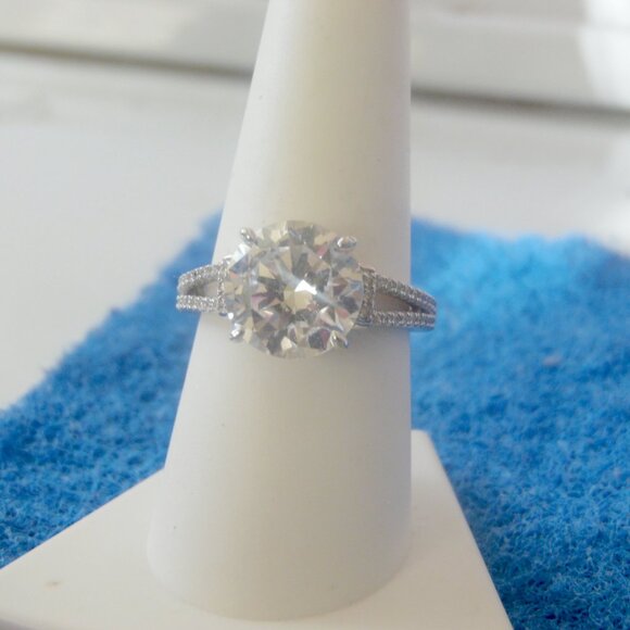 Radiance by Absolute Round Solitaire Simulated Diamond Ring Size 8. - Picture 5 of 5